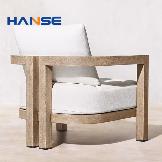 Conjunto de sofás de salón de teca de jardín seccionales de muebles de exterior de diseño italiano