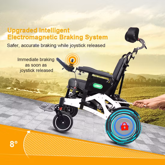 Silla de ruedas inteligente eléctrica con Control ajustable reclinable, potencia ligera de aleación de aluminio