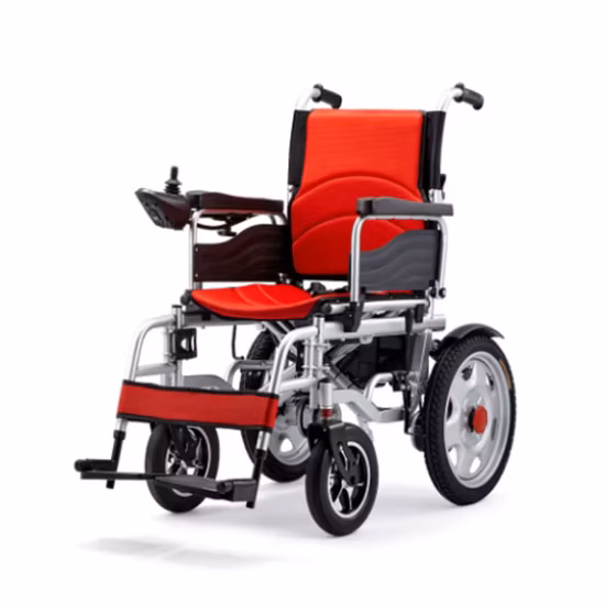 Silla de ruedas eléctrica reclinable cómoda con respaldo alto para personas mayores discapacitadas