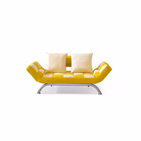 Estructura de marco de acero moderno para sala de estar, asiento cómodo, sofá cama, muebles para el hogar, sofá de tela, diseño de cama
